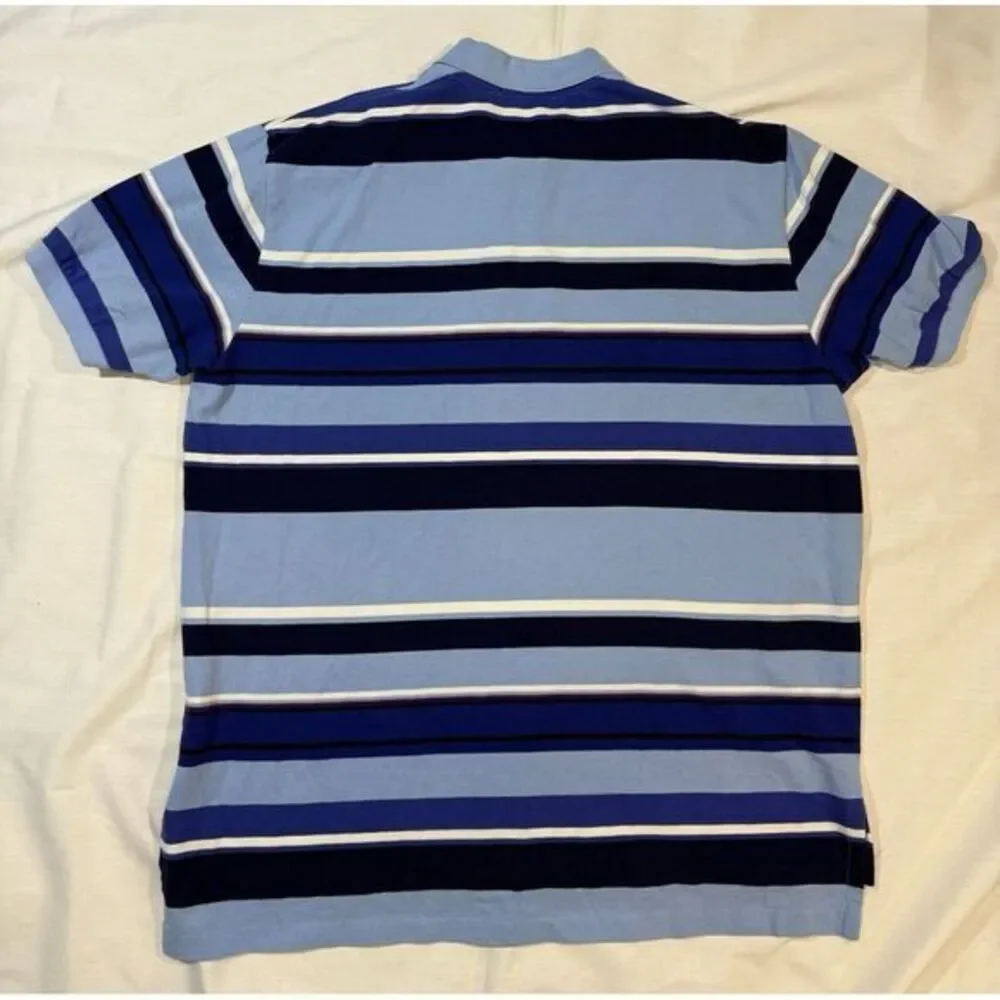 Ralph Lauren Shirt Mens 2XLARGE Blue Striped Short Sleeve Polo T Shirt Size XL‎